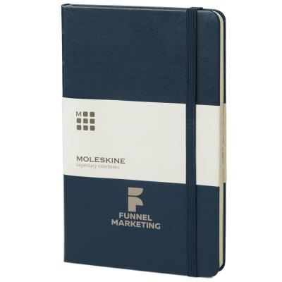 Image of Branded Moleskine Medium Notebook, Hard Back, Prussian Blue