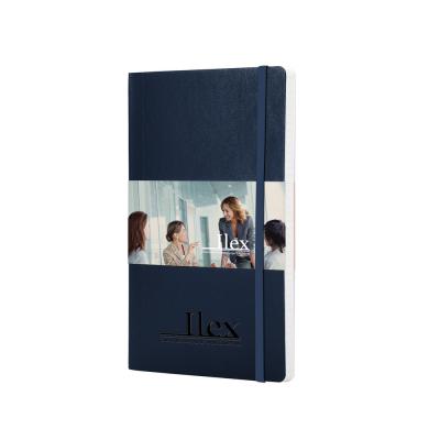 Image of Embossed Moleskine A5 Notebook Soft Back, Large Notebook Sapphire Blue