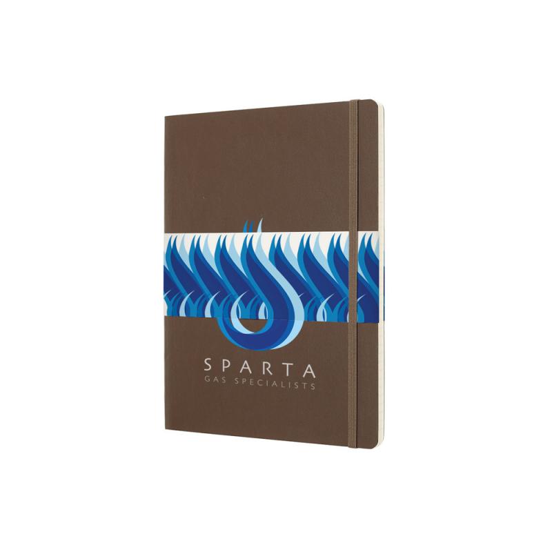 Image of Branded Moleskine A4 Notebook, Soft Back XL Notebook Earth Brown