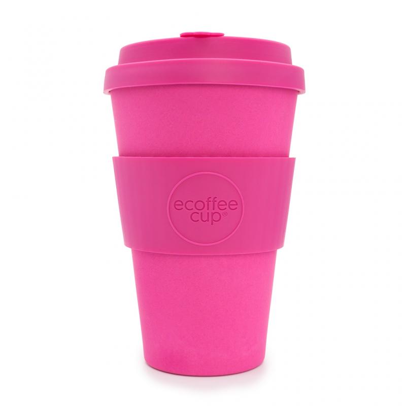 Image of Promotional ecoffee Cup, Takeaway Bamboo Mug 14oz Pink'd