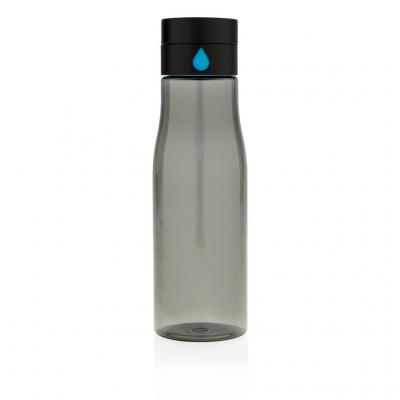 Image of Branded Aqua hydration tracking tritan bottle, black
