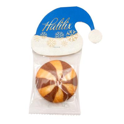 Image of Promotional Christmas Cookie With Branded Santa Hat
