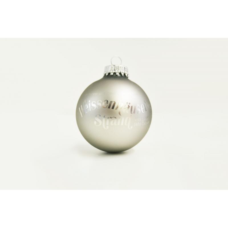 Image of Christmas Tree Glass Bauble 6cm Silver Available In 60mm 70mm & 80mm
