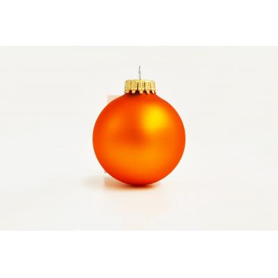 Image of Full Colour Printed Christmas Glass Bauble 6 cm Orange. Available in 60mm 70mm 80mm