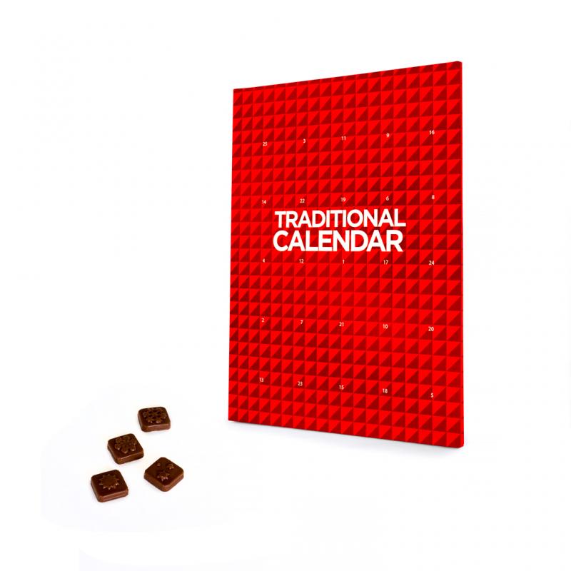 Image of Premium Bespoke A4+ Advent calendars. Christmas Advent Calendar Filled With Belgian Neapolitan Chocolates