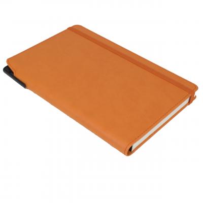 Image of Promotional Curve Notebook, PU A5 Notebook With Integrated Pen Slot,Orange