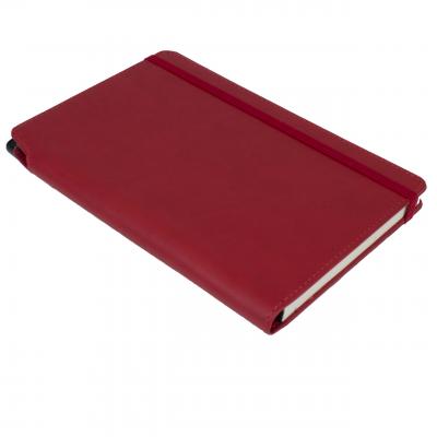 Image of Embossed Curve Notebook, PU A5 Notebook With Integrated Pen Slot,Red