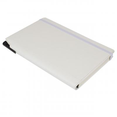 Image of Promotional Curve Notebook, PU A5 Notebook With Integrated Pen Slot,White