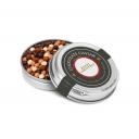Image of Branded Silver Christmas Caviar Gift Tin Filled With Chocolate Pearls