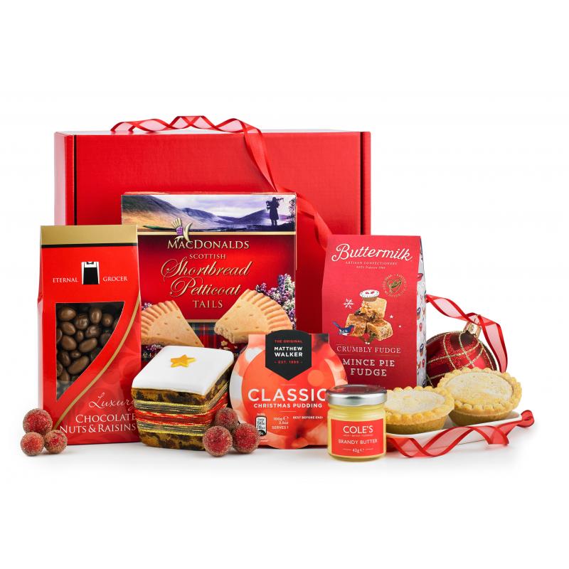 Image of Promotional Christmas Box Hamper Filled With Luxury Sweet Treats