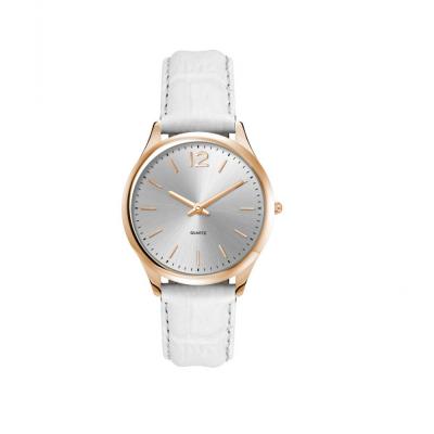 Image of Promotional Classic Women's Watch With White Leather Strap