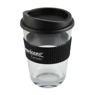 Image of Branded Americano® Cortado Reusable Takeaway Cup, Clear & Black