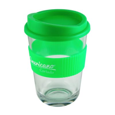 Image of Promotional Americano® Cortado Reusable Takeaway Cup, Clear & Green