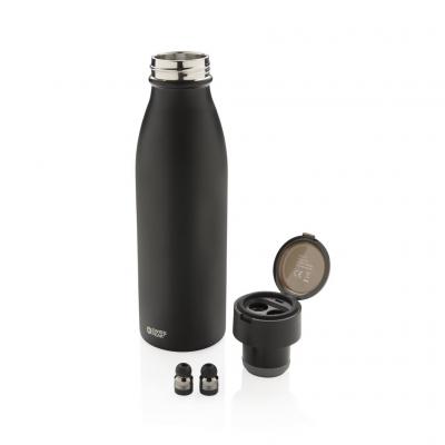 Image of Promotional Swiss Peak vacuum bottle with mini true wireless earphones