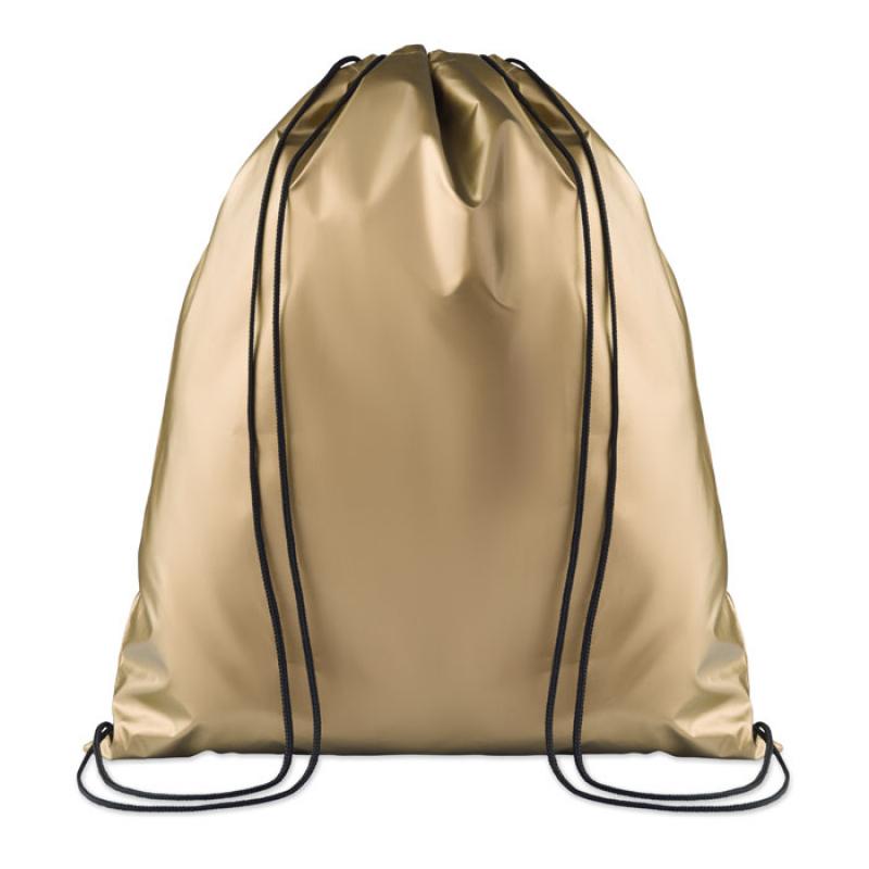 Image of Promotional drawstring bag with shinny metallic coating