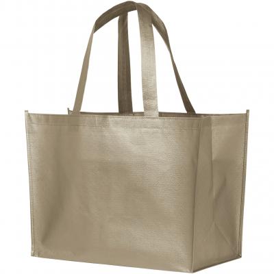 Image of Promotional Metallic Shopper Tote Bag, Available in copper, steel grey or nickel. 