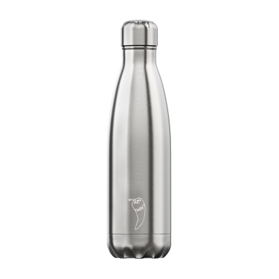 Image of Engraved Chilly's Bottles Metallic Silver 500ml