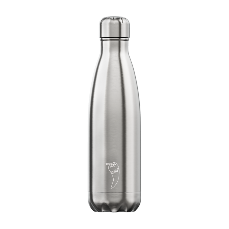 Image of Engraved Chilly's Bottles Metallic Silver 500ml