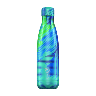 Image of Engraved Chilly's Bottles Abstract Blue 500ml