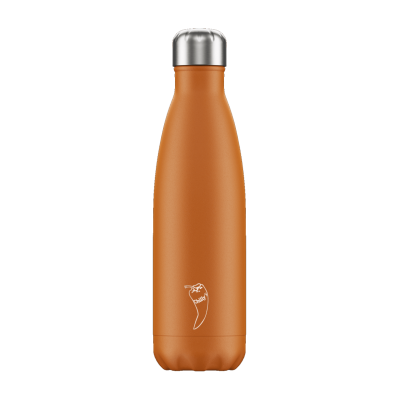 Image of Engraved Chilly's Bottles Matte Burnt Orange 500ml, Official Chilly's Bottle