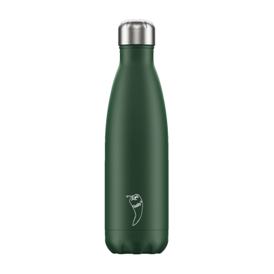 Image of Branded Chilly's Bottle Matte Green 500ml, Official Chilly's Bottles