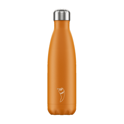 Image of Engraved Chilly's Bottle Neon Orange 500ml, Official Chilly's Bottles