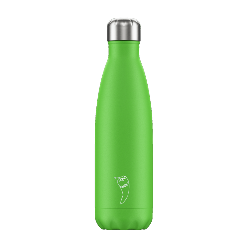 Image of Branded Chilly's Bottle Neon Green 500ml, Official Chilly's Bottle