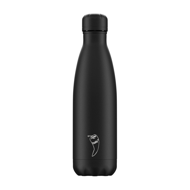 Image of Promotional Chilly's Bottle Monochrome All Black 500ml, Official Chilly's Bottles