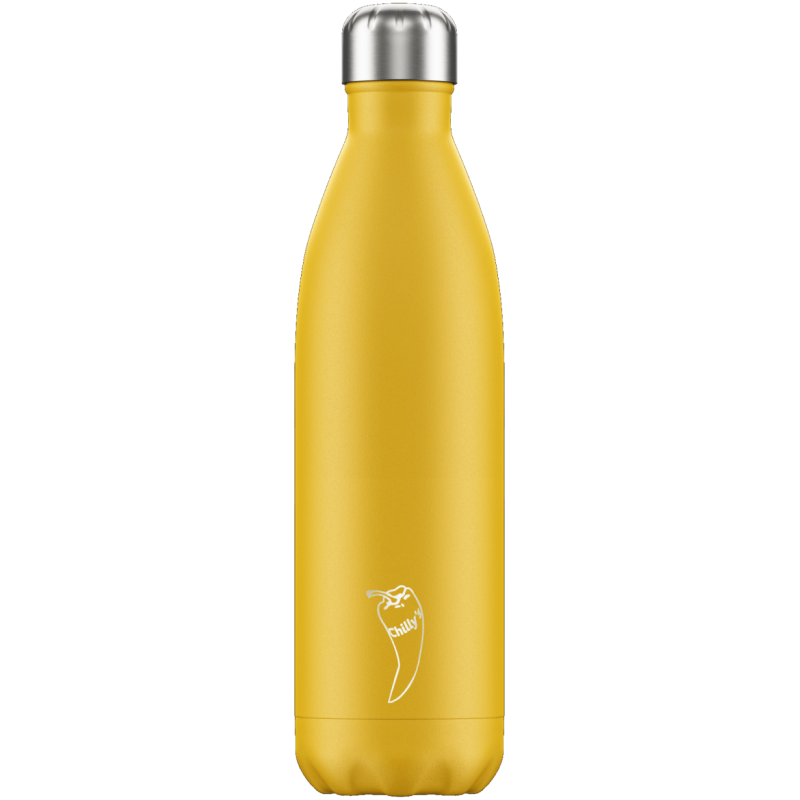 Image of Branded Chilly's Bottle Matte Burnt Yellow 750ml, Official Chilly's Bottles
