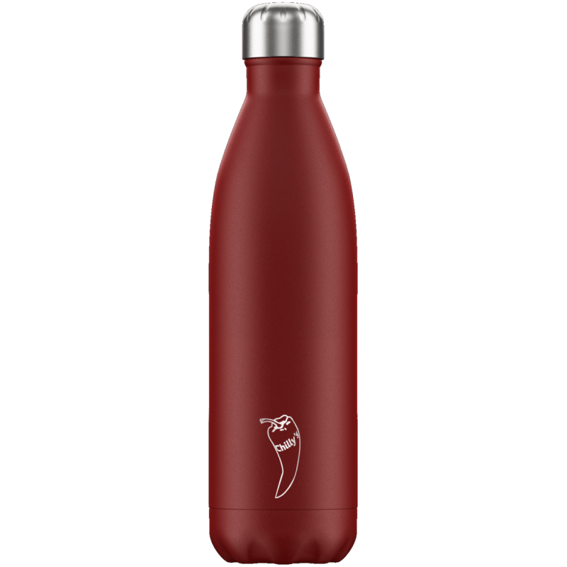 Image of Engraved Chilly's Bottle Matte Red 750ml, Official Chilly's Bottles