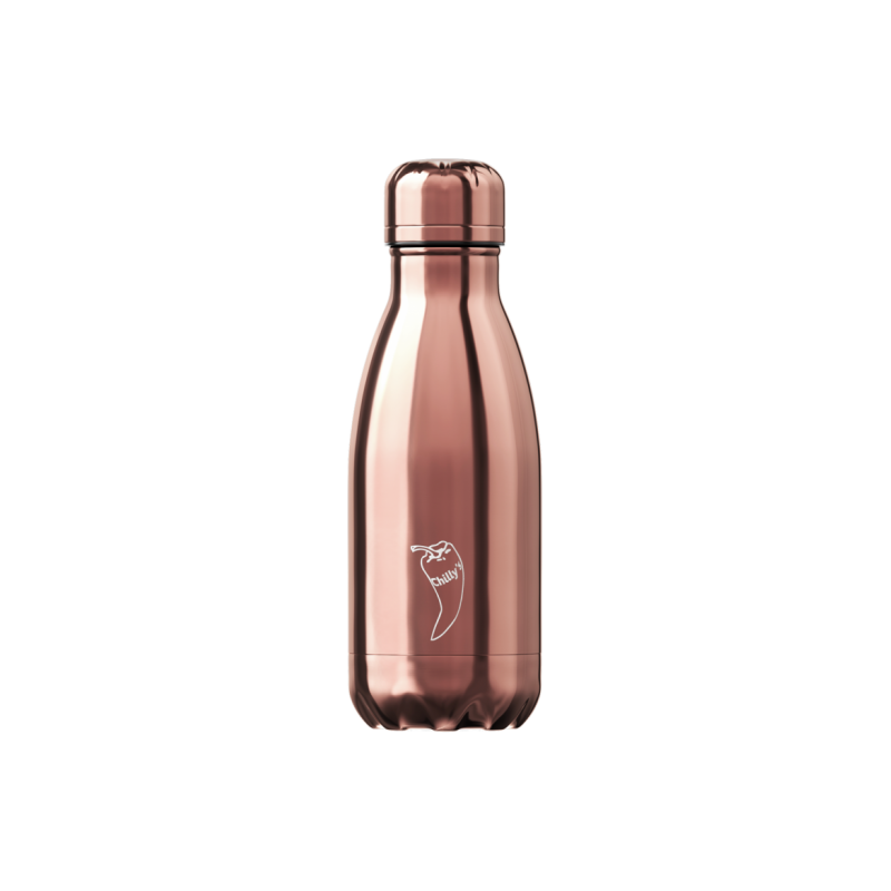 Image of Branded Chilly's Bottle Metallic Rose Gold 260ml, Official Chilly's Bottles