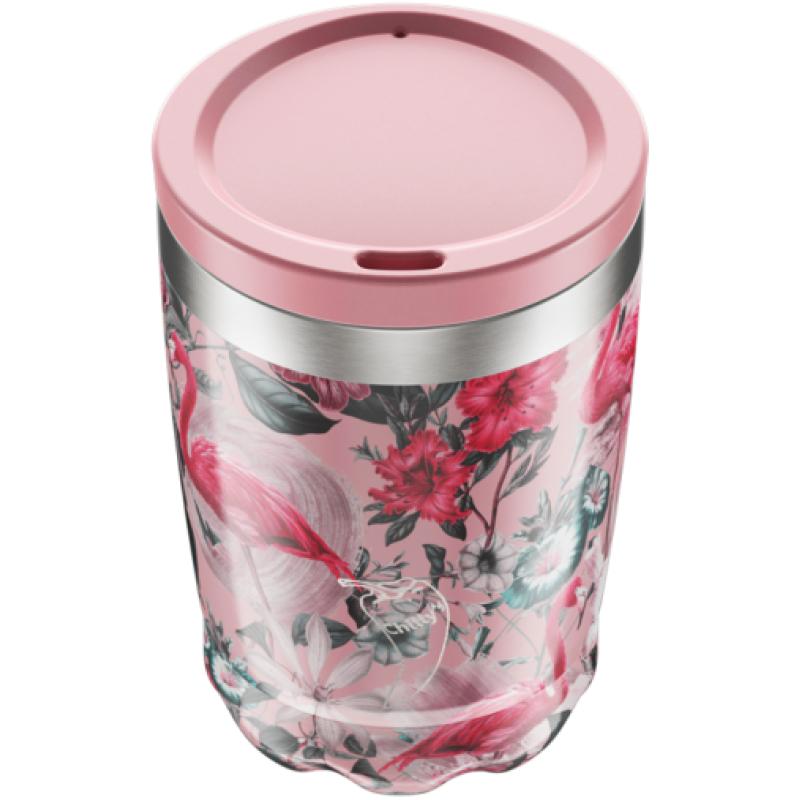 Image of Branded Chilly's Reusable Coffee Cup Tropical Flamingo