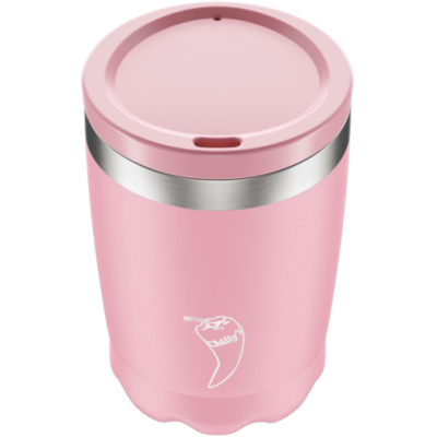 Image of Branded Chilly's Reusable Coffee Cup Pastel Pink