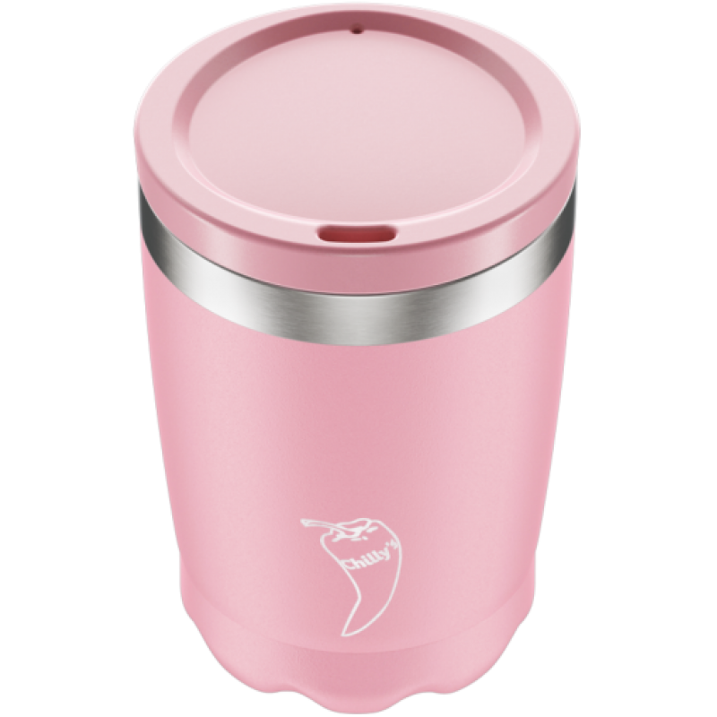 Image of Branded Chilly's Reusable Coffee Cup Pastel Pink