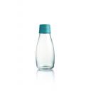 Image of Promotional Retap glass water bottle 300ml with Petroleum Green lid