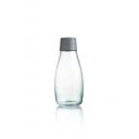 Image of Branded Retap glass water bottle 300ml with Grey lid