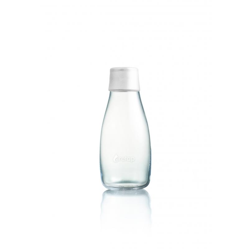 Image of Printed Retap glass water bottle 300ml with Frosted White li