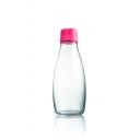 Image of Promotional Retap glass water bottle 500ml with Pink lid