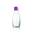 Image of Branded Retap glass water bottle 500ml with Purple lid