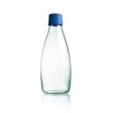 Image of Branded Retap glass water bottle 800ml with Dark Blue lid
