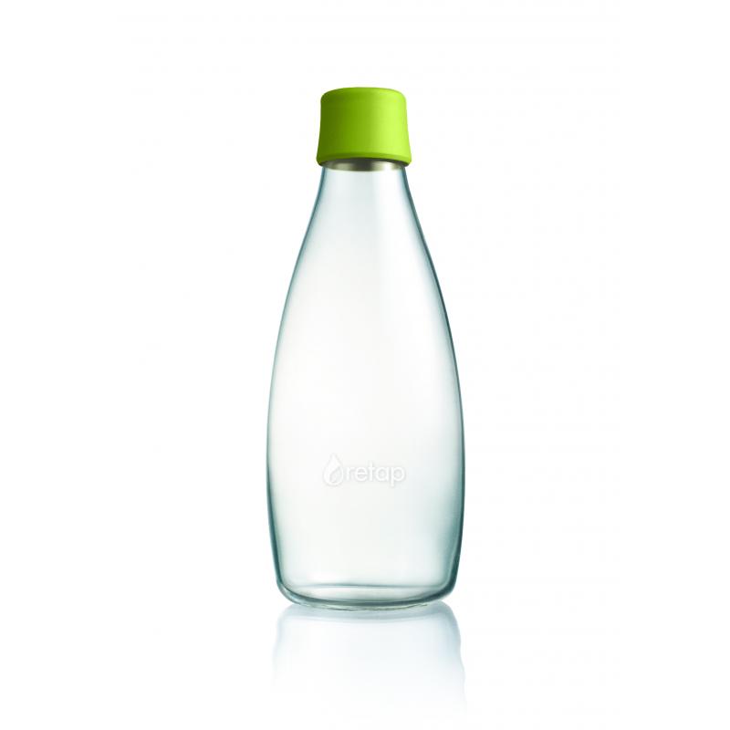 Image of Promotional Retap glass water bottle 800ml with Forest Green lid