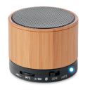 Image of Promotional Wireless Bamboo Speaker Round With LED Light