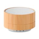 Image of Promotional round bluetooth speaker with bamboo casing