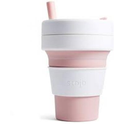 Image of Printed Stojo Biggie Collapsible Coffee Cup 470ml Rose Pink