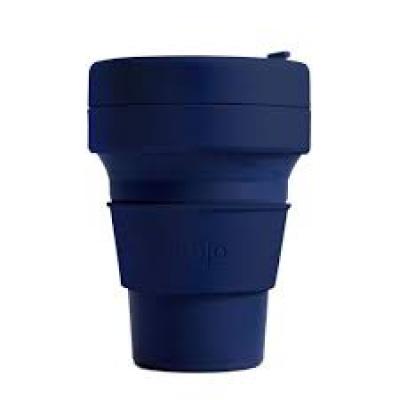Image of Promotional Stojo Brooklyn collapsible coffee cup  Denim Blue 355ml