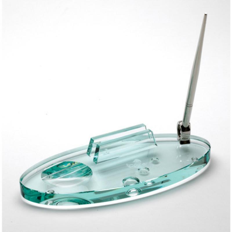 Glass Desk Pen Stand Business Card Holder Pen Pots And Stands