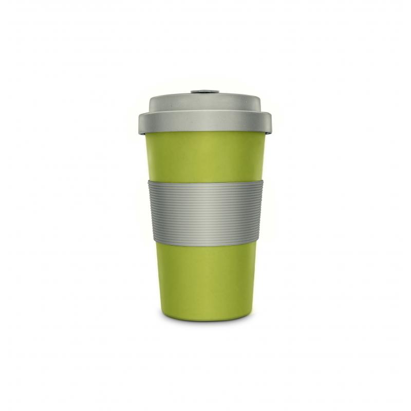 Image of Promotional BamBroo Reusable Bamboo Coffee Cup Greenery & Dove Grey
