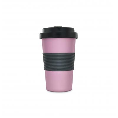Image of Promotional BramBroo Reusable Coffee Cup Peony Pink And Indigo