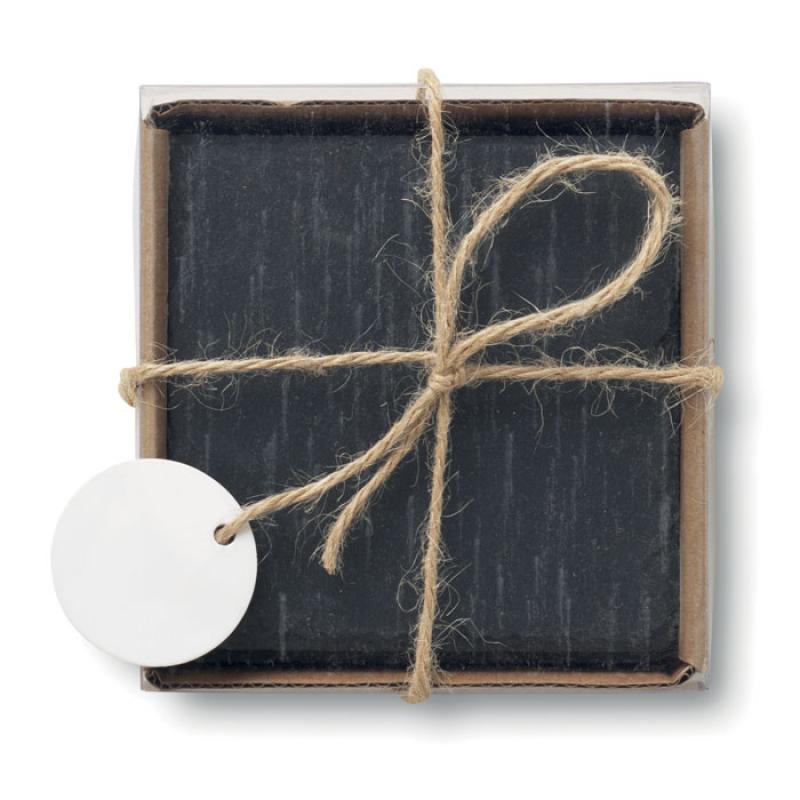 Promotional Natural Slate Coaster Gift Set Sustainable Eco