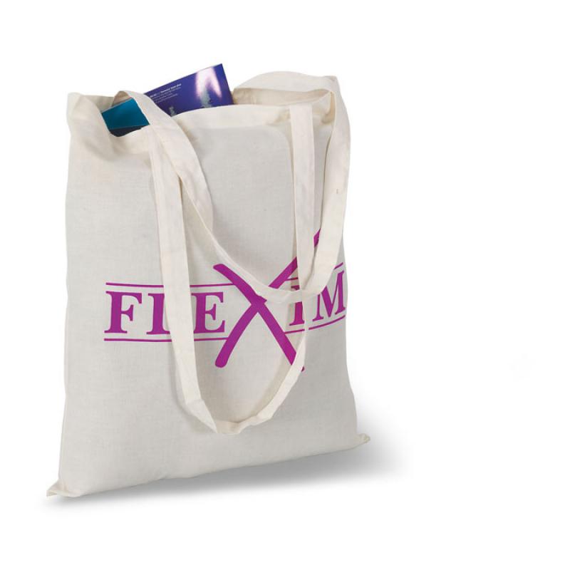 Image of Promotional Eco Reusable Cotton Shopping Bag With Long Handles